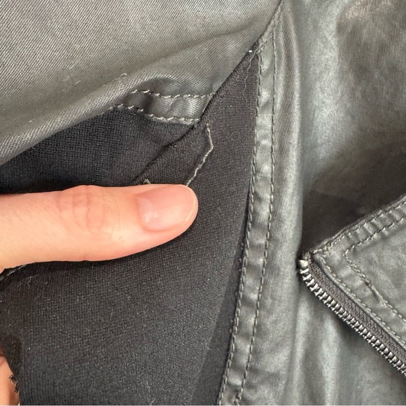 Eileen Fisher Faux Leather Full Zip Moto Jacket PL Asymmetrical Goth Grunge - Picture 5 of 12